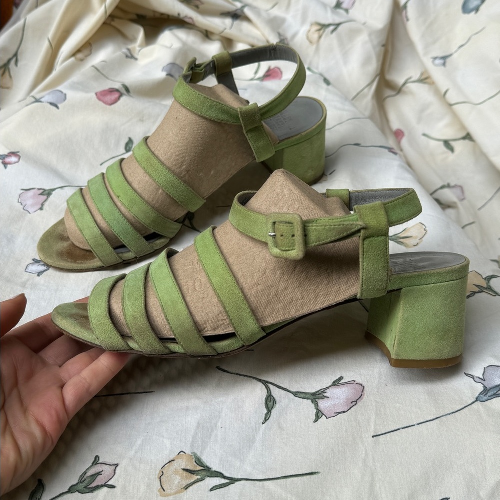 Maryam Nassir Zadeh - Green Suede Palma Low - Strappy Women's Sandals 40 - Picture 2 of 5